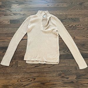 Alex Mill tan small collared sweater